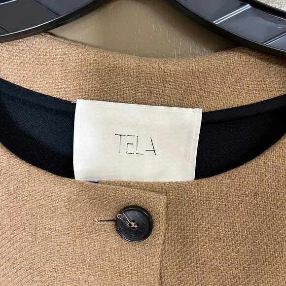 Tela Bimba Single Breasted Coat in Beige